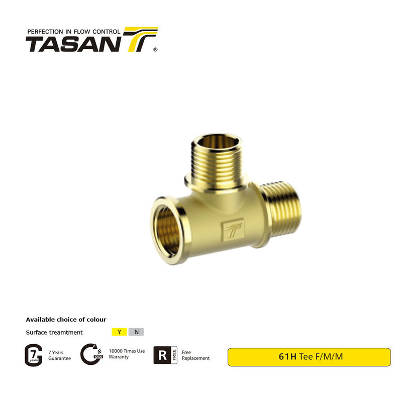 TASAN F/M/M ข้อต่อท่อทองเหลืองข้อต่อทองเหลืองทีเกลียว 8S21 61H
