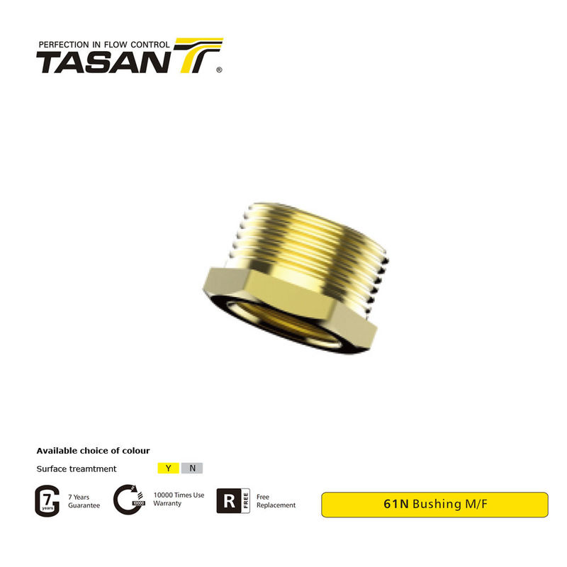 อุปกรณ์ท่อทองเหลืองประสิทธิภาพสูง ISO 228 บูชทองเหลืองเกลียว M/F 61N