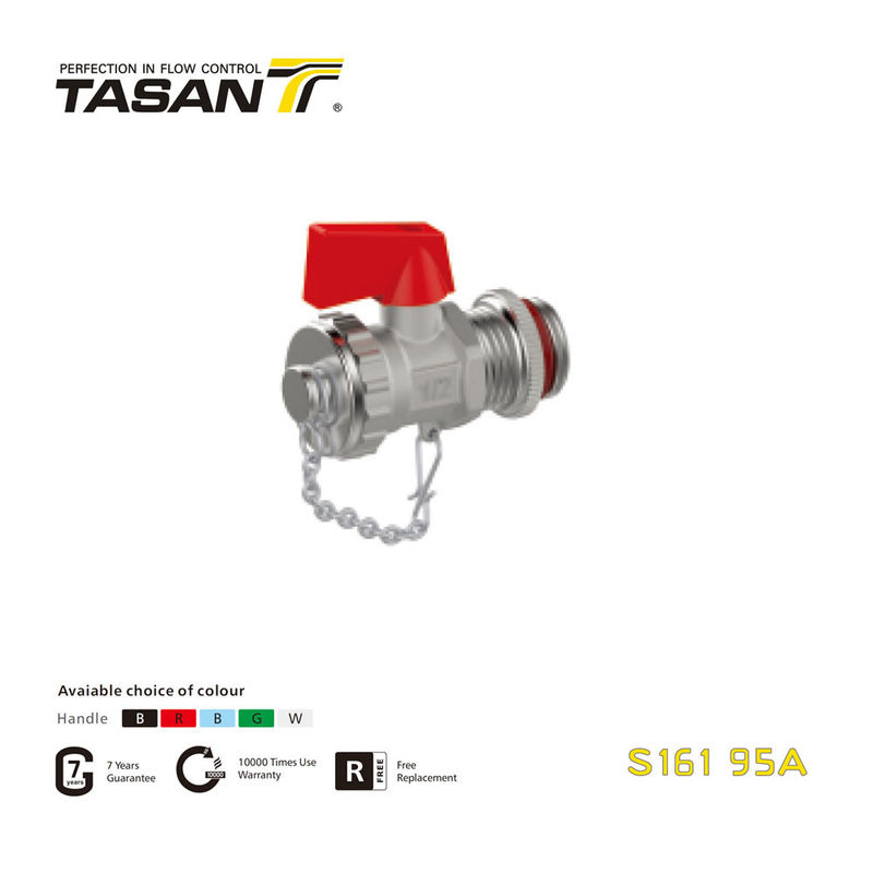S161 95A วาล์วหม้อต้มทองเหลืองด้ามอลูมิเนียมตัว L 16 บาร์
